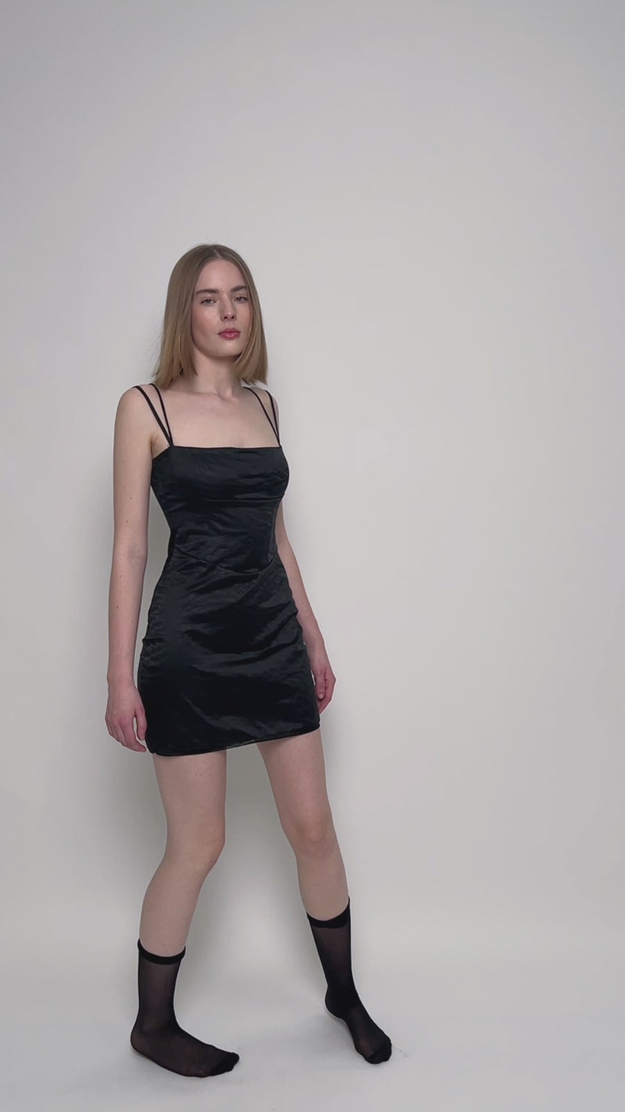 LUSCIOUS EXCESS BLACK SLIP DRESS