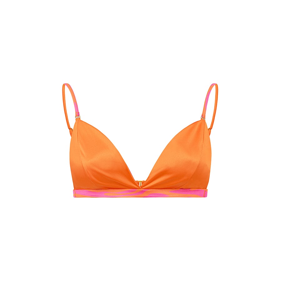 DOUBLE-SIDED BRALETTE  Wild Sunrise ORANGE/ZEBRA