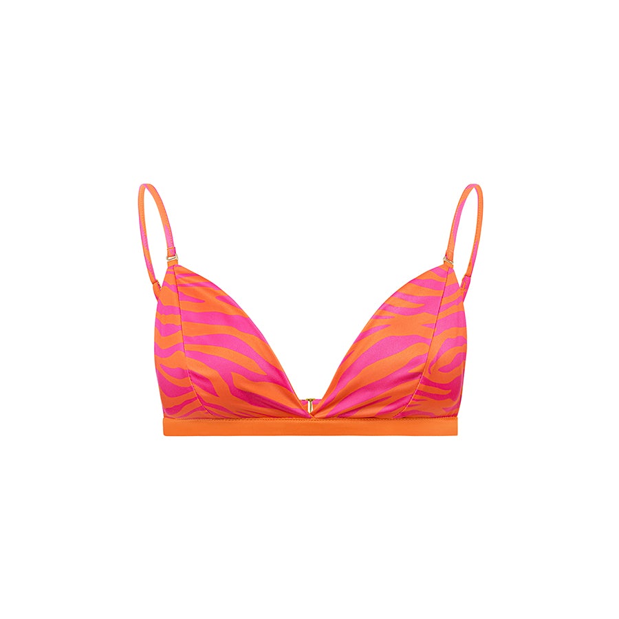 DOUBLE-SIDED BRALETTE  Wild Sunrise ORANGE/ZEBRA