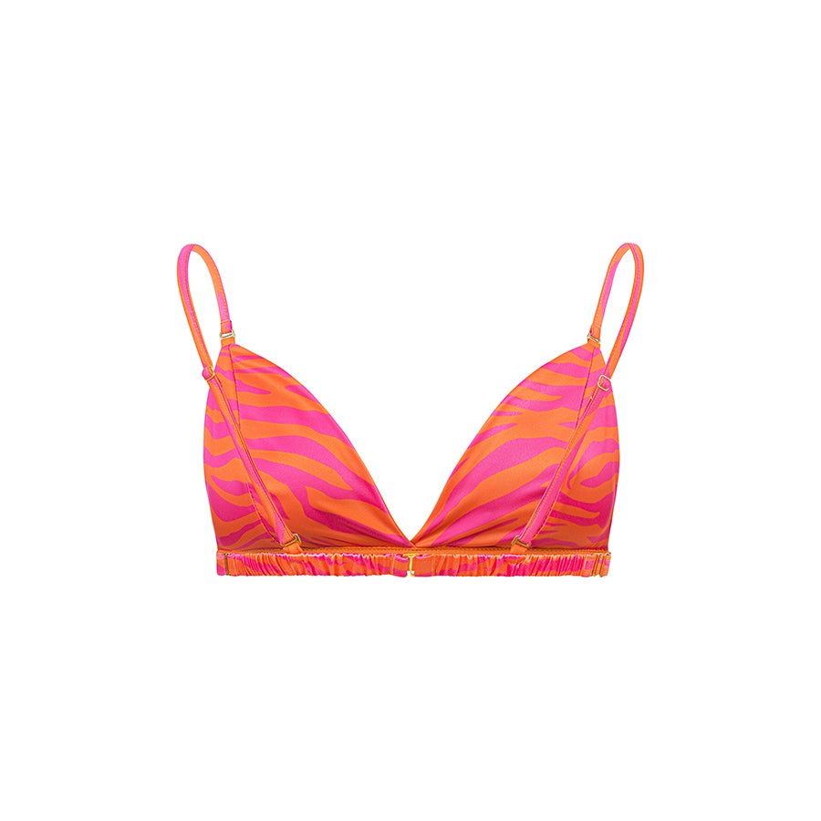 DOUBLE-SIDED BRALETTE  Wild Sunrise ORANGE/ZEBRA