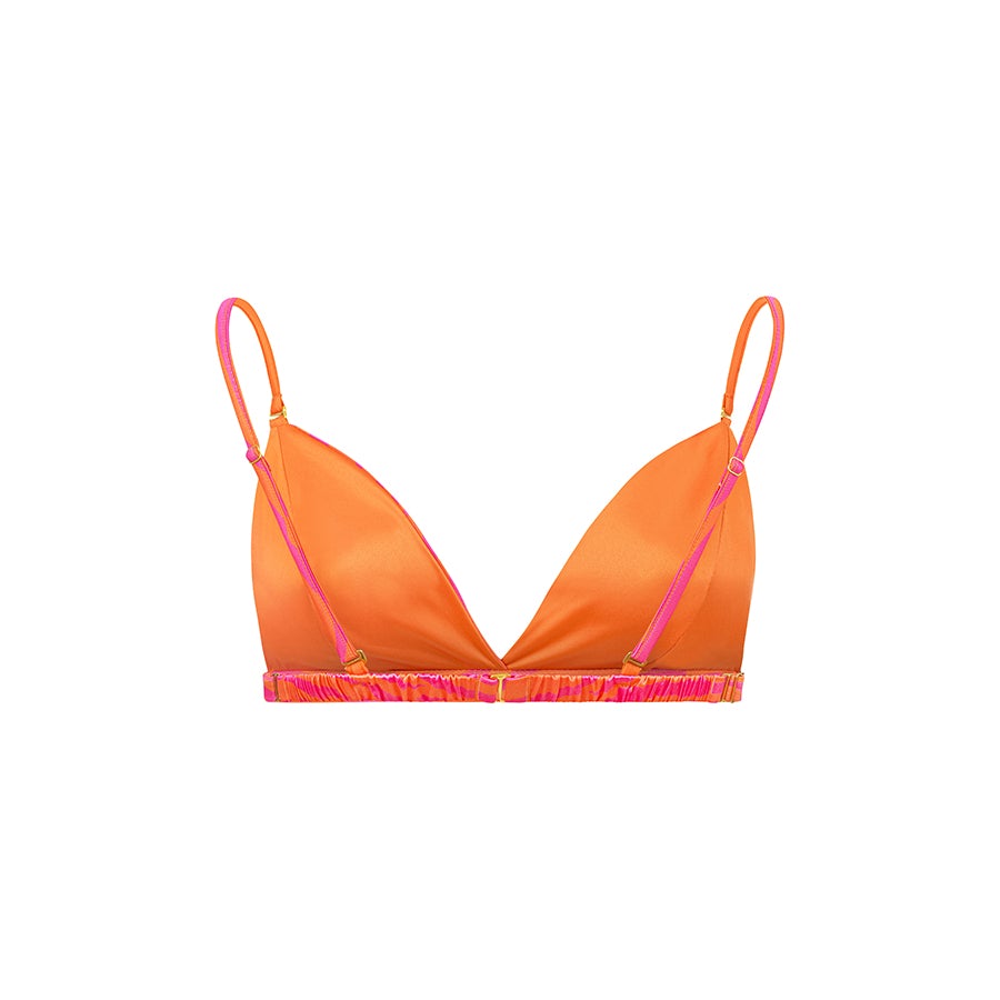 DOUBLE-SIDED BRALETTE  Wild Sunrise ORANGE/ZEBRA