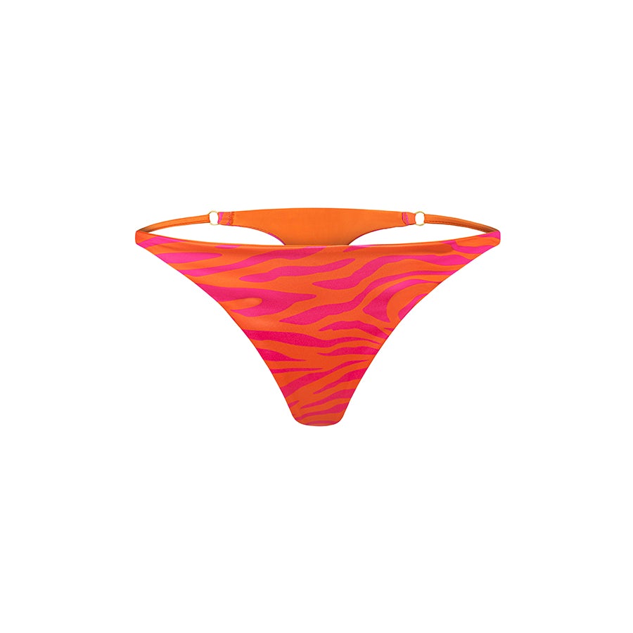 SATIN THONGS WILD SUNRISE ZEBRA